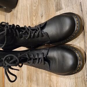 Black Lace-Up Combat Boots